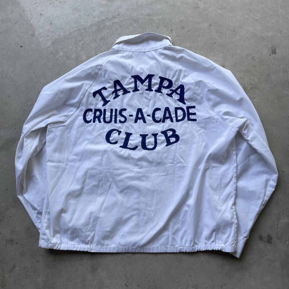Vintage 50s Tampa Cruis-A-Cade Car Club Jacket Talon Zip Chain Stitch 24x24